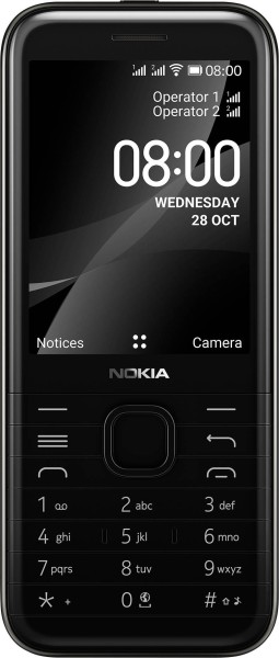 Nokia 8000 4G Handy (2.8 Zoll, 4GB Speicher, Wlan, Bluetooth, Dual-SIm, schwarz)