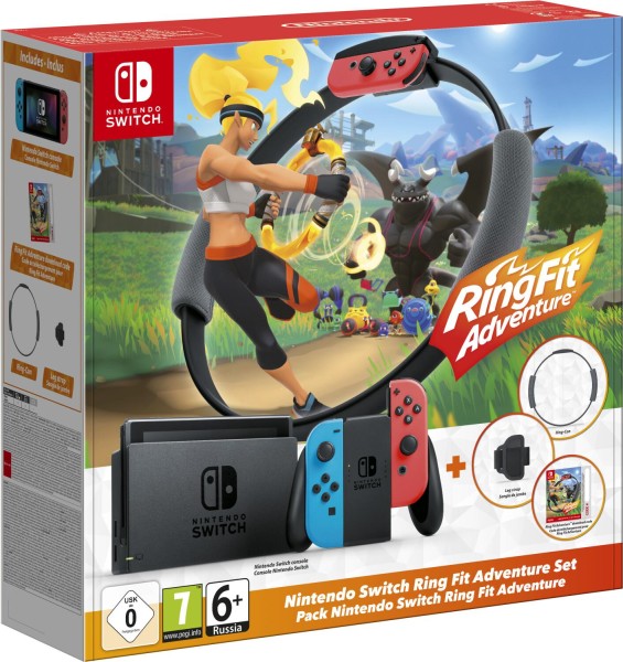 Nintendo Switch Ring Fit Adventure Edition (neon rot/blau, inkl. Ring Fit Adventure)