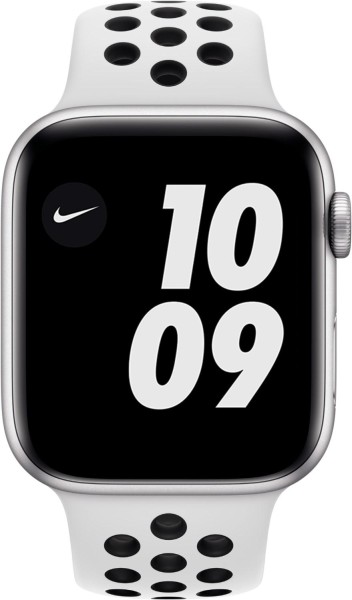 Apple Watch S6 Nike Edition (44mm) Silikon Armband, Aluminiumgehäuse, silber