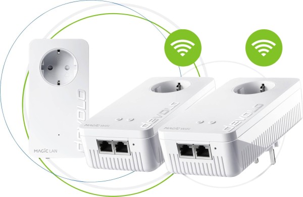 DEVOLO Magic 2 WiFi 6 Multiroom Kit (2400 Mbit, 4x GB LAN, Mesh, Access Point)
