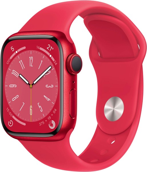 Apple Watch Series 8 GPS 41mm Aluminium Smartwatch, Sportarmband rot