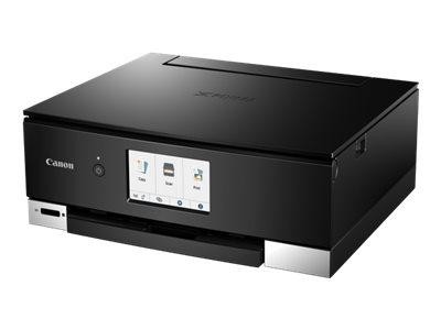 CANON PIXMA TS8350a Drucker Farbtintenstrahl Multifunktionsgerät DIN A4 (Drucken, Scannen, Kopieren, 4.800 x 1.200 dpi, 6 separate Tinten, USB, WLAN, Duplexdruck, 2 Papierzuführungen), schwarz
