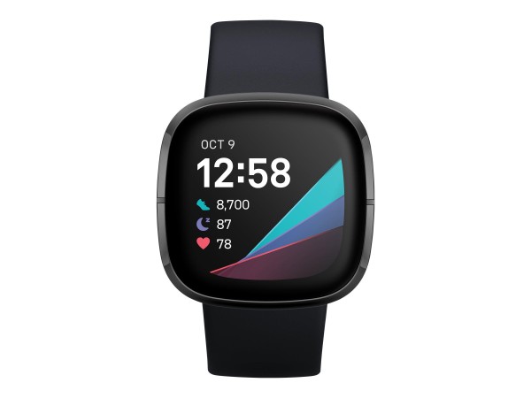 Fitbit Sense Carbon Graphite Smartwatch (GPS, Herzfrequenzmessung, Hauttemperatursensor)
