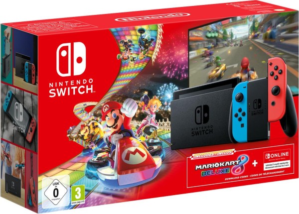 Nintendo Switch MarioKart 8 Deluxe Edition Neon Rot/Blau Spielekonsole