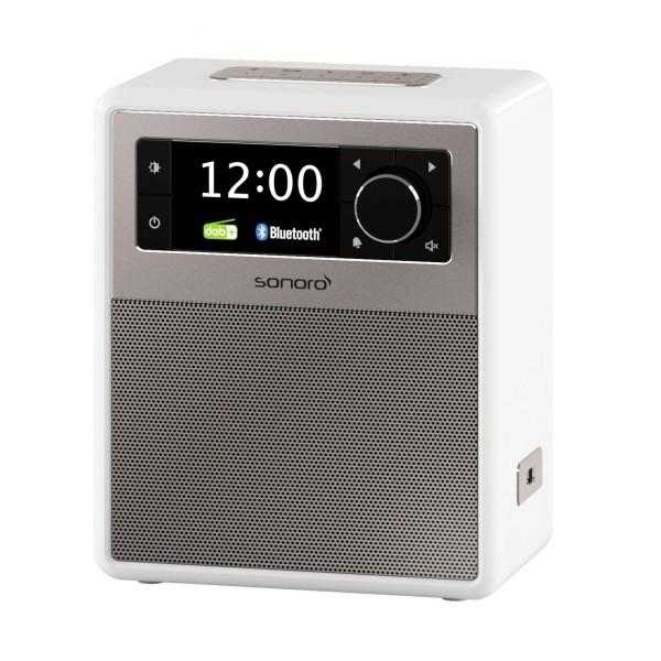 sonoro EASY DAB+ Radio (weiß, SO-1200-101-WH, DAB+, UKW/FM, Bluetooth, USB-Ladefunktion, portabel, Trageschlaufe, Nachtlicht, Wecker, Sleeptimer, Akku/Batterie, Equalizer, Bassflexröhre)