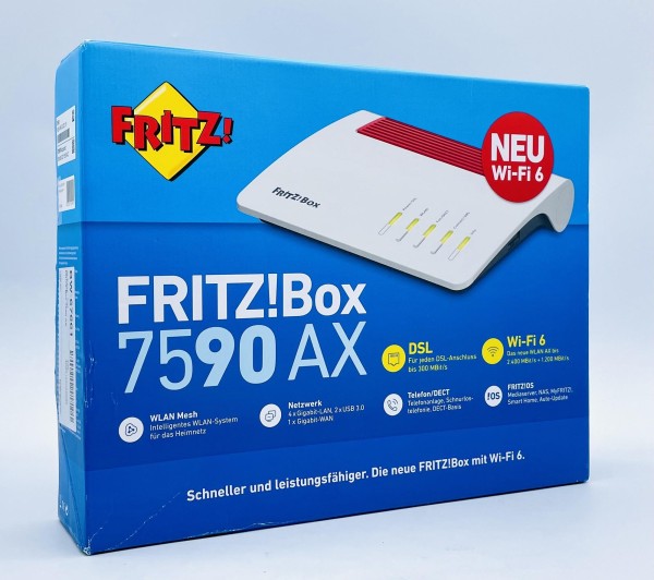 AVM FRITZ!Box 7590 AX (300 MBit/s, VDSL-Supervectoring 35b, Wi-Fi 6, DECT, Mesh)