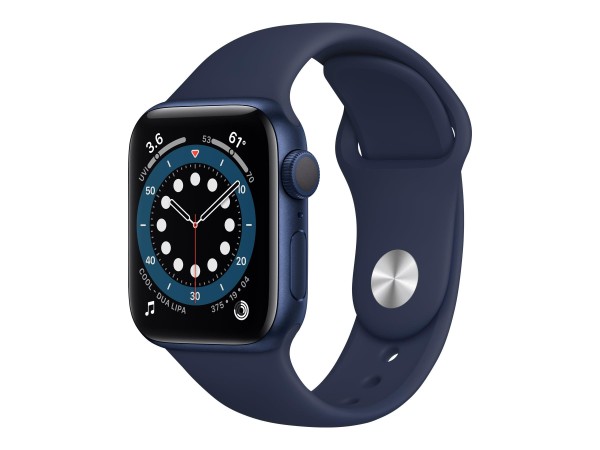 Apple Watch Series 6 (GPS + Cellular) 40mm Aluminiumgehäuse blau, mit Sportarmband, dunkelmarine
