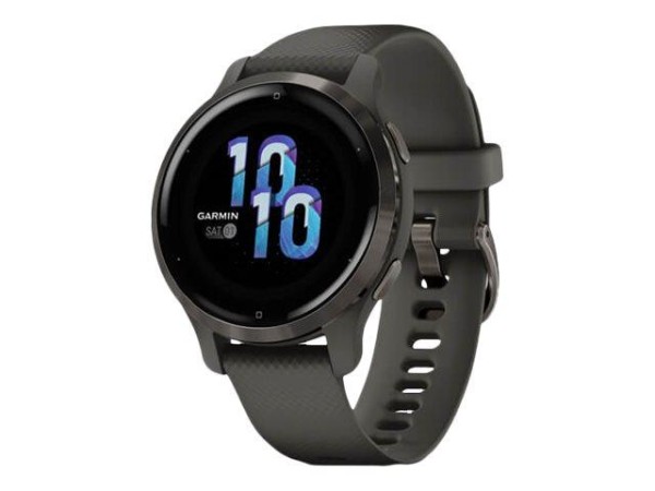 GARMIN Venu 2S Schiefergrau mit Schnellwechsel-Silikon-Armband 18mm Smartwatch 