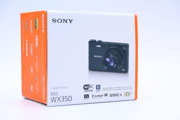 Sony DSC-WX350 schwarz Kompaktkamera (18.2 MP, 20x opt. Zoom, TFT-LCD, Xtra Fine, WLAN)