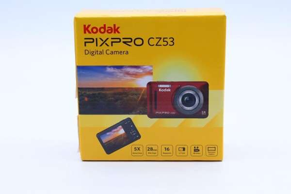Kodak Kompaktkamera Pixpro CZ53 rot (16 MP, Optischer Zoom: 5-fach, Digitale Stabilisierung)