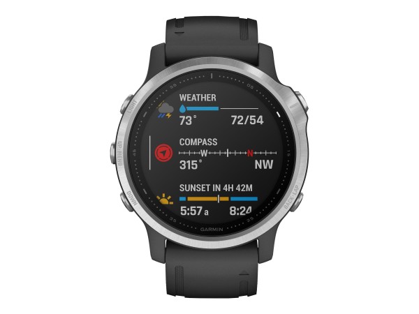 GARMIN Fenix 6S schwarz/silber Smartwatch (Herzfrequenzmessung am Handgelenk, Multi-Satelliten-Unterstützung)