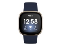 Fitbit Versa 3 Midnight Soft Gold Smartwatch (GPS, Herzfrequenzmessung, bis zu 6 Tage Akkulaufzeit)